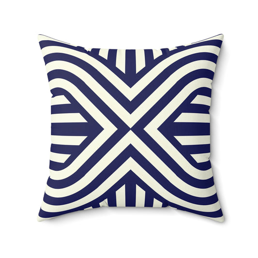 Stylish Geometric Accent Pillow, Modern Home Decor Cushion, Navy Striped Throw Pillow, Pillow for Living Room, Gift for Housewarming