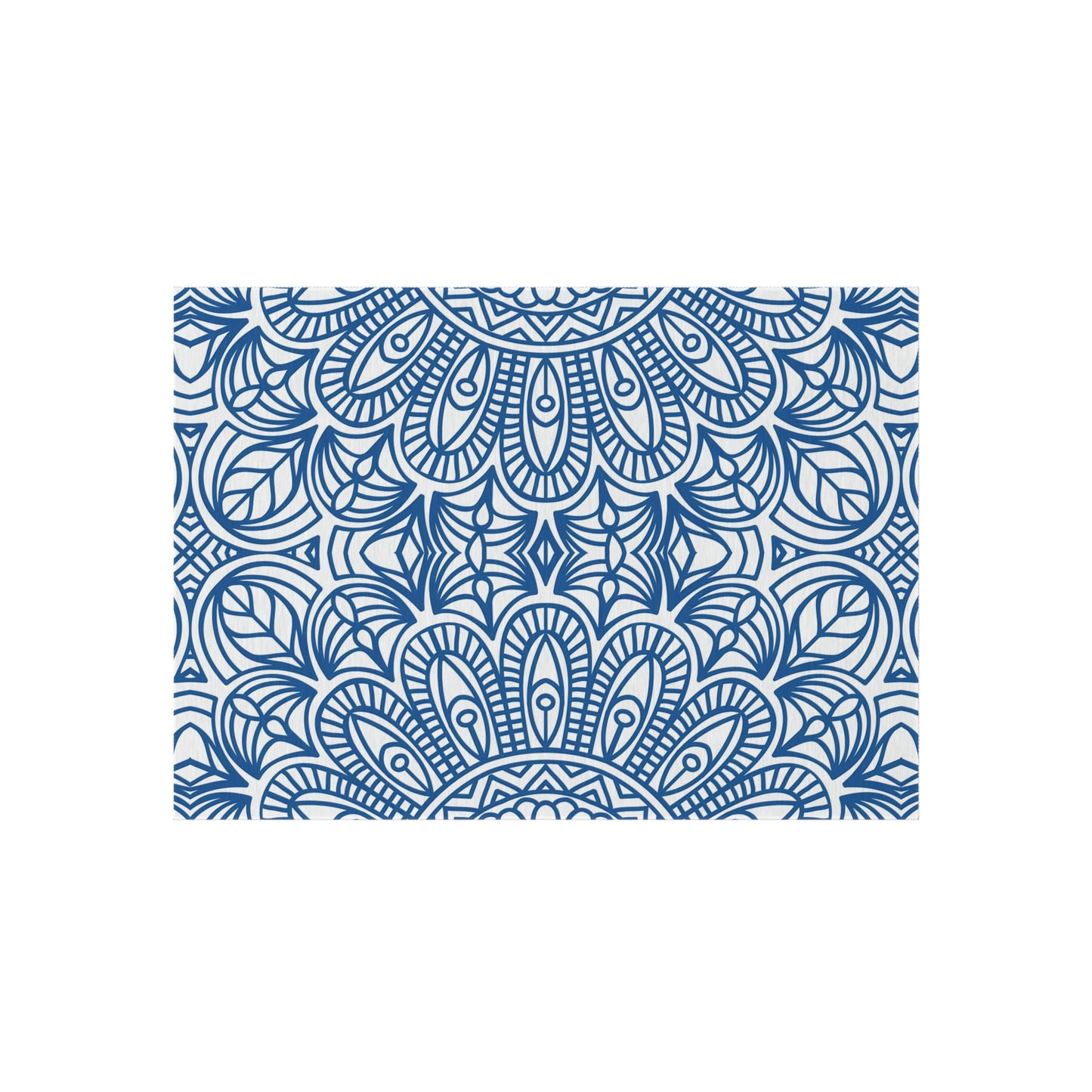 Blue Mandala Pattern Outdoor/Indoor Rug | Waterproof Patio Mat