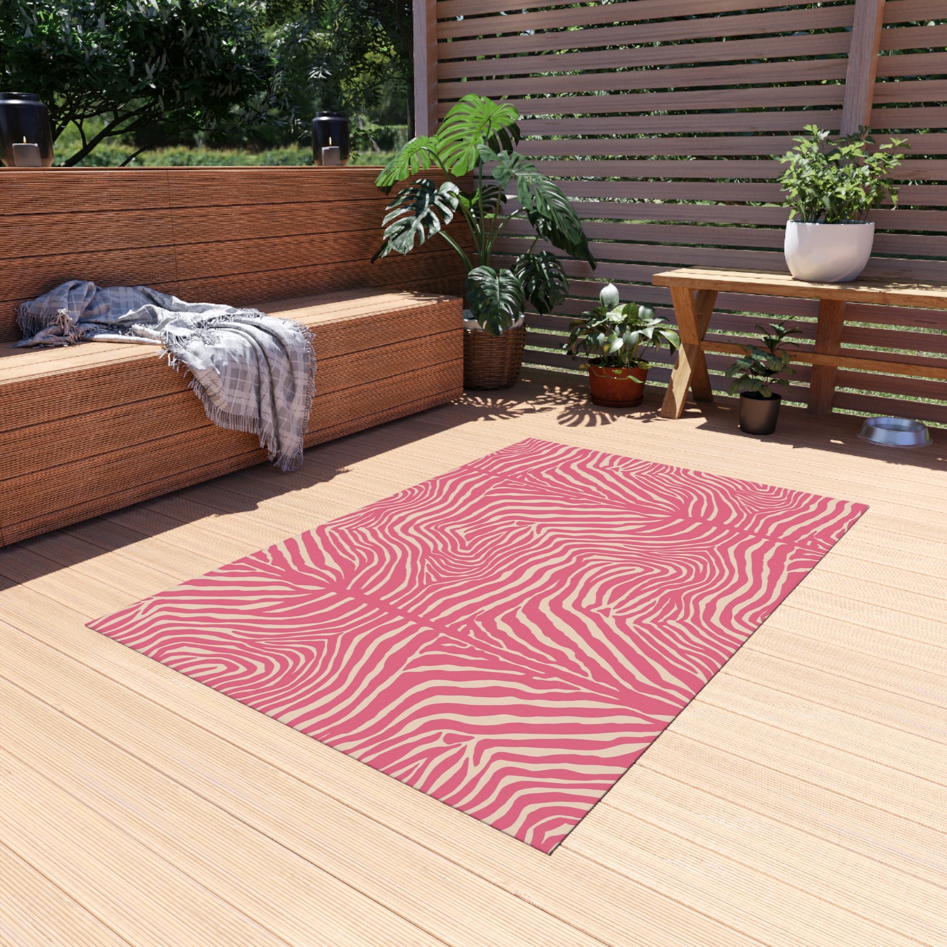 Stylish Outdoor/Indoor Rug for Patios, Decks, and Gardens - Ideal for Summer Gatherings, Picnic Decor, and More - LOLA VEGAS ART