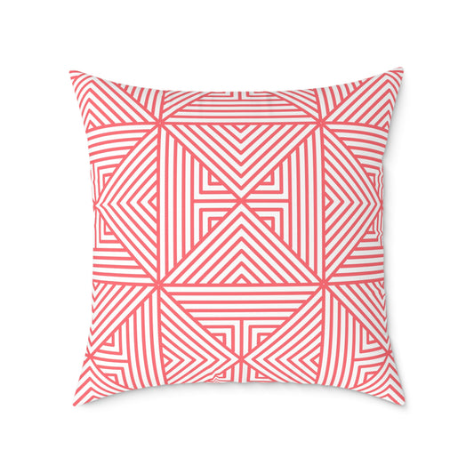 Geometric Coral Maze Pattern Pillow | Square Throw Pillow, Modern Home Decor, Accent Cushion, Stylish Gift, Couch Pillow, Boho Pillow