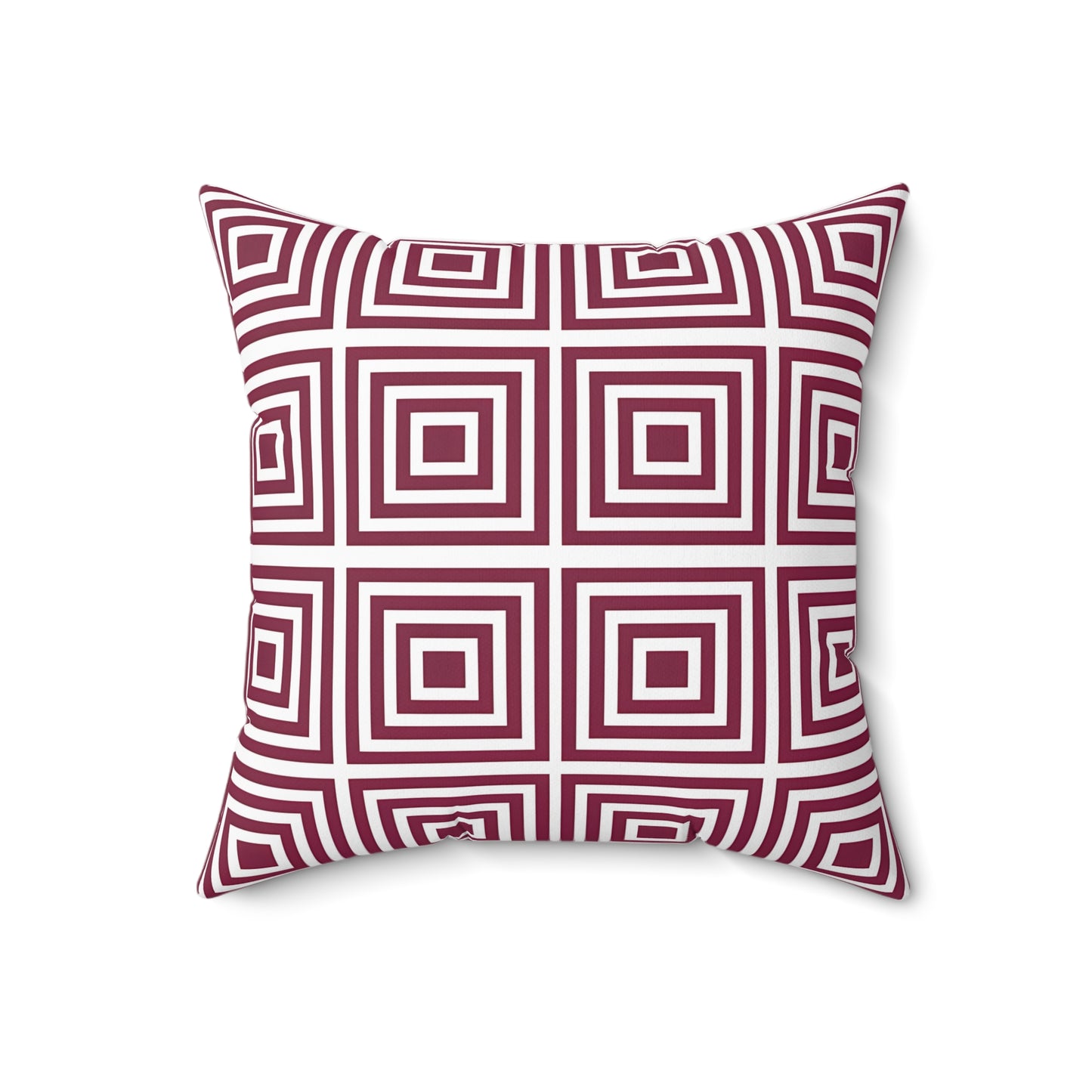 Burgundy Stylish Geometric Square Pillow | Modern Decor, Home Cushion, Living Room Accent, Gift for Her, Boho Pillows