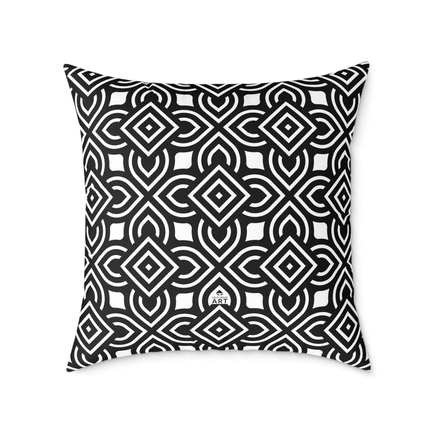 Black White Geometric Pattern Square Pillow | Modern Home Decor, Black and White Accent Cushion, Gift for Homeowners, Cozy Throw Pillow