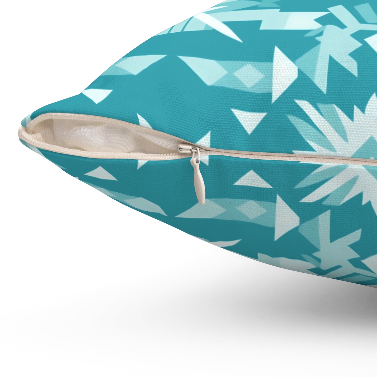 Boho Chic Turquoise Throw Pillow, Cozy Decor, Lumbar Support, Home Accent, Bohemian Style Cushion, Gift for Friends