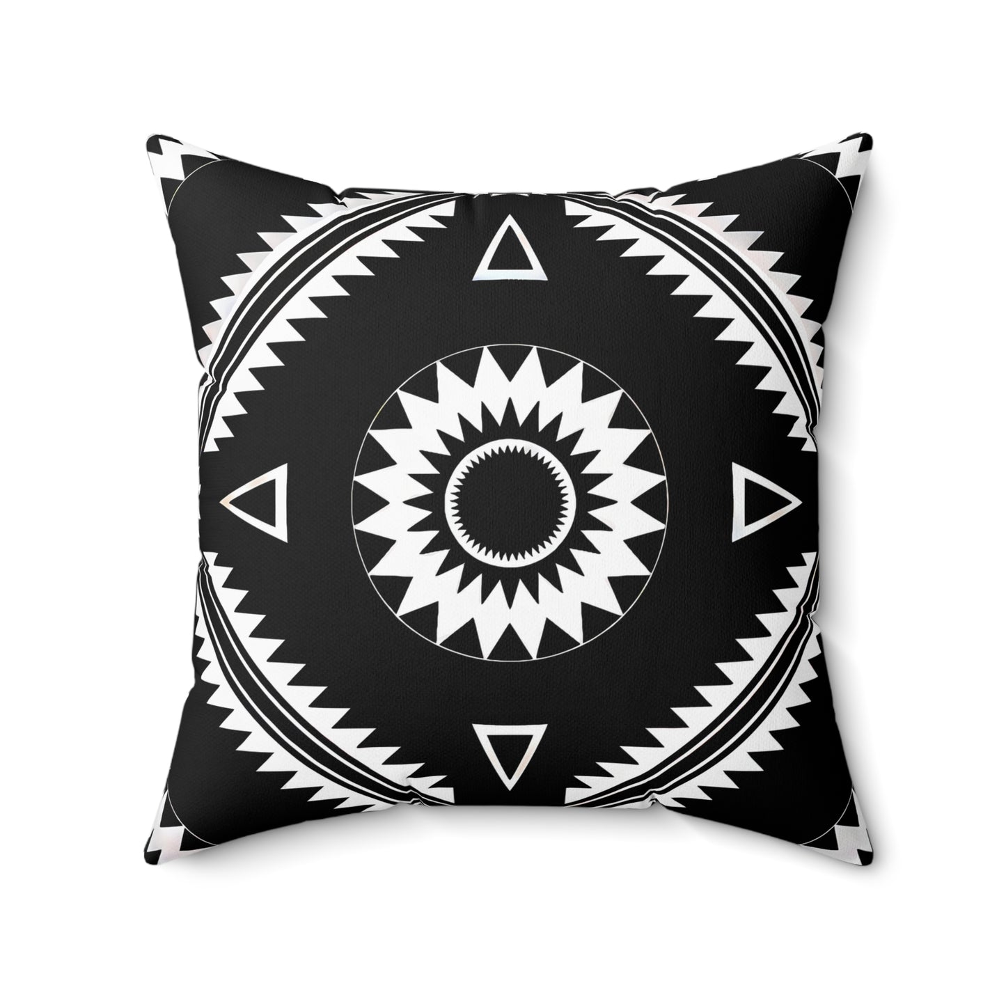 Black and White Bohemian Decorative Pillow, Tribal Pattern Accent Cushion, Modern Home Decor, Cozy Living Room Accessory, Unique Gift Idea
