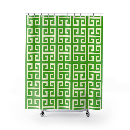 Copy of Chic Green Greek Key Shower Curtain, Modern Bath Decor, Stylish Bathroom Accessory, Home Makeover, Gift for Housewarming