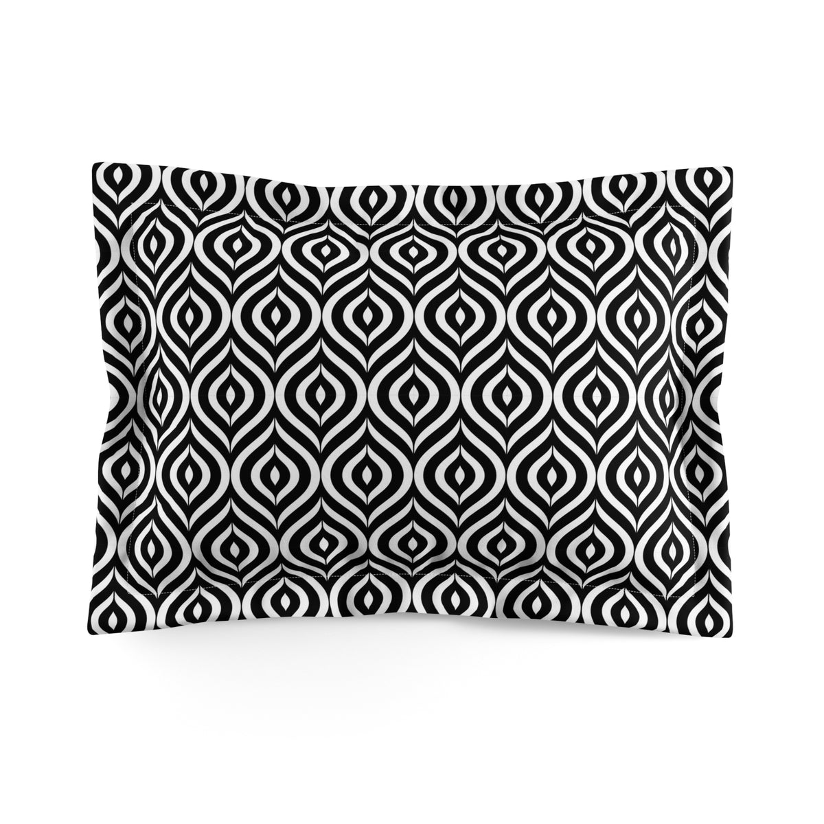 Black White Geometric Diamond Pattern Pillow Sham | Microfiber Pillow Sham