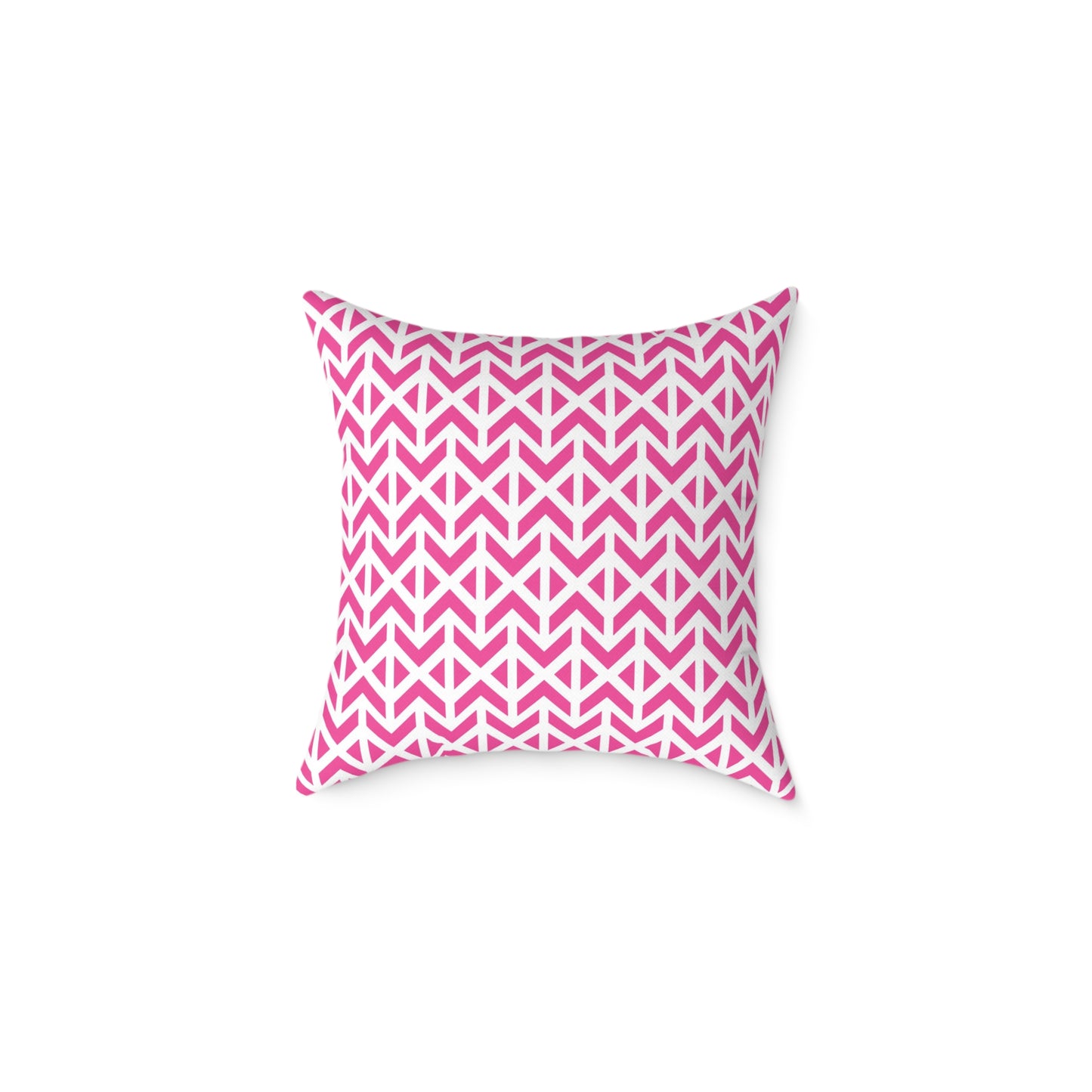 Pink White Chevron Pattern Square Pillow | Geometric Throw Cushion