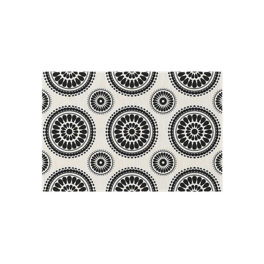 Black and White Stylish Outdoor Rug for Patios, Decks, and Gardens - Boho Chic Floor Mat for Entertaining, Home Decor, Picnic, Camping
