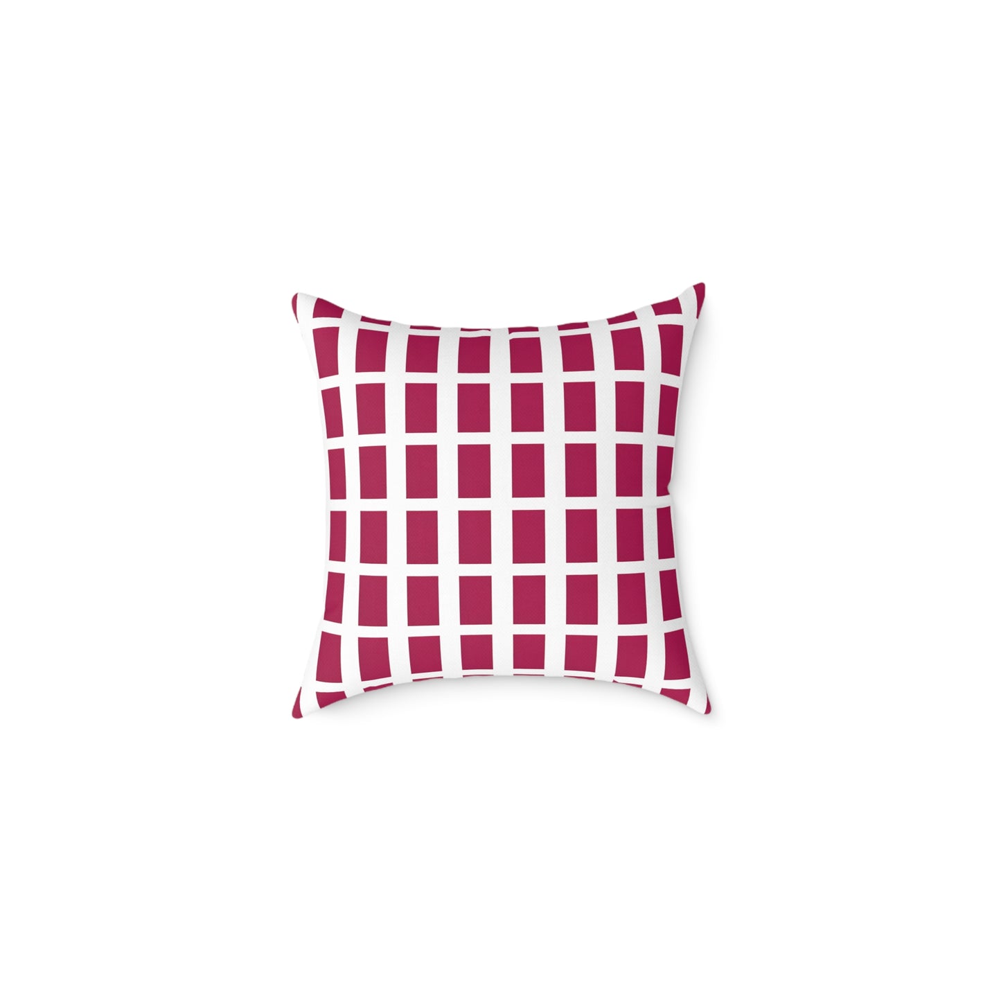 Maroon Grid Pattern Pillow | Square Throw Pillow, Modern Geometric Cushion