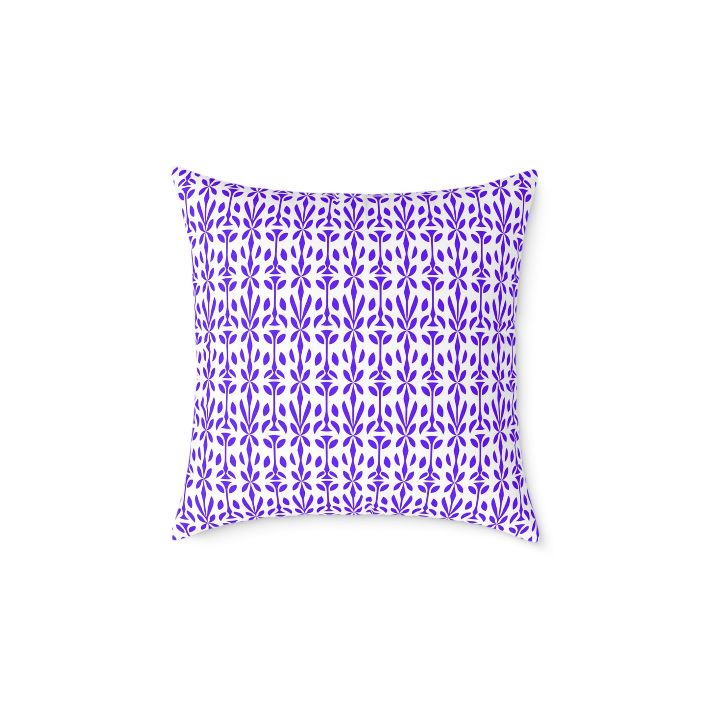 Purple Floral Tile Pattern Pillow | Geometric Boho Throw Pillow, Gift for Her, Decorative Throw Cushion, Boho Decor, Living Room Accent