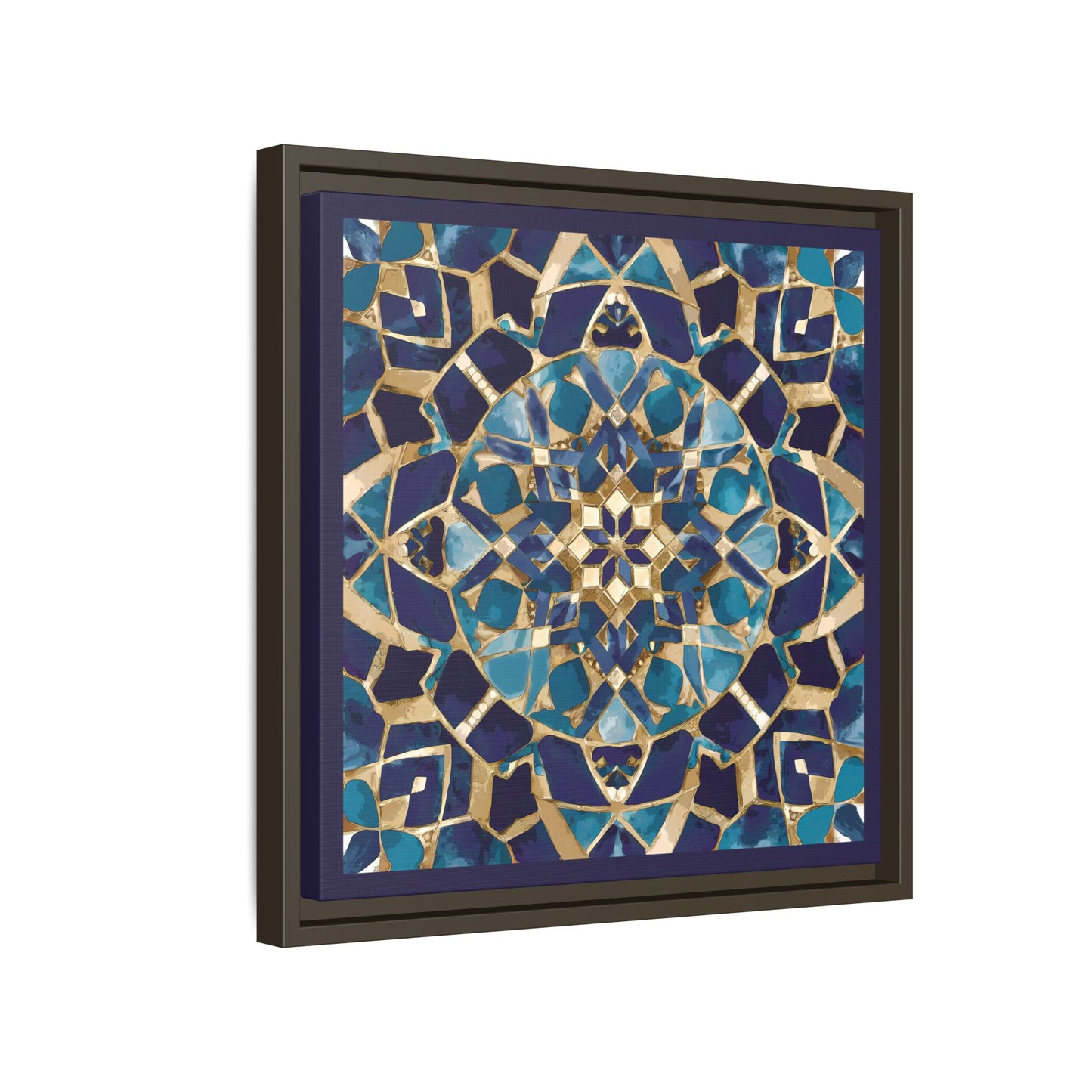 Framed Blue Moroccan Mosaic Wall Art — Matte Canvas Print