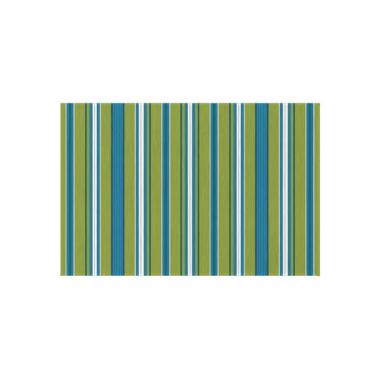 Blue Green White Stripe Outdoor/Indoor Rug | Patio Deck Mat
