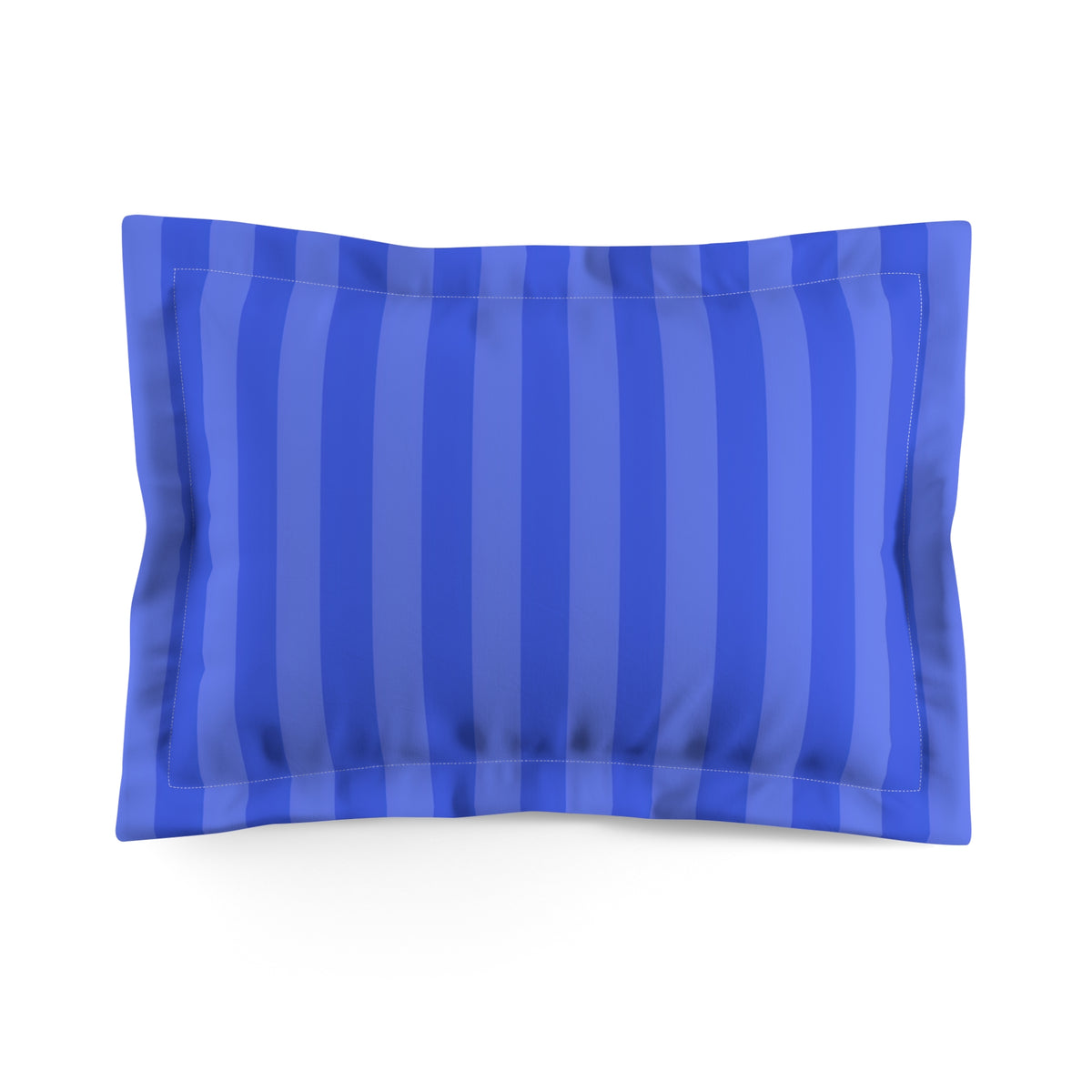 Blue Vertical Stripe Pillow Sham | Light Blue & Royal Microfiber Pillowcase