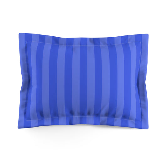 Blue Vertical Stripe Pillow Sham | Light Blue & Royal Microfiber Pillowcase