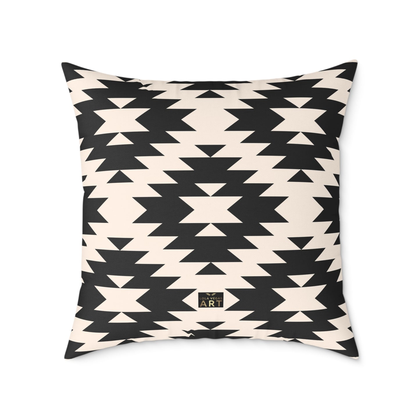Southwestern Aztec Pattern Pillow | Black and Cream Geometric Throw