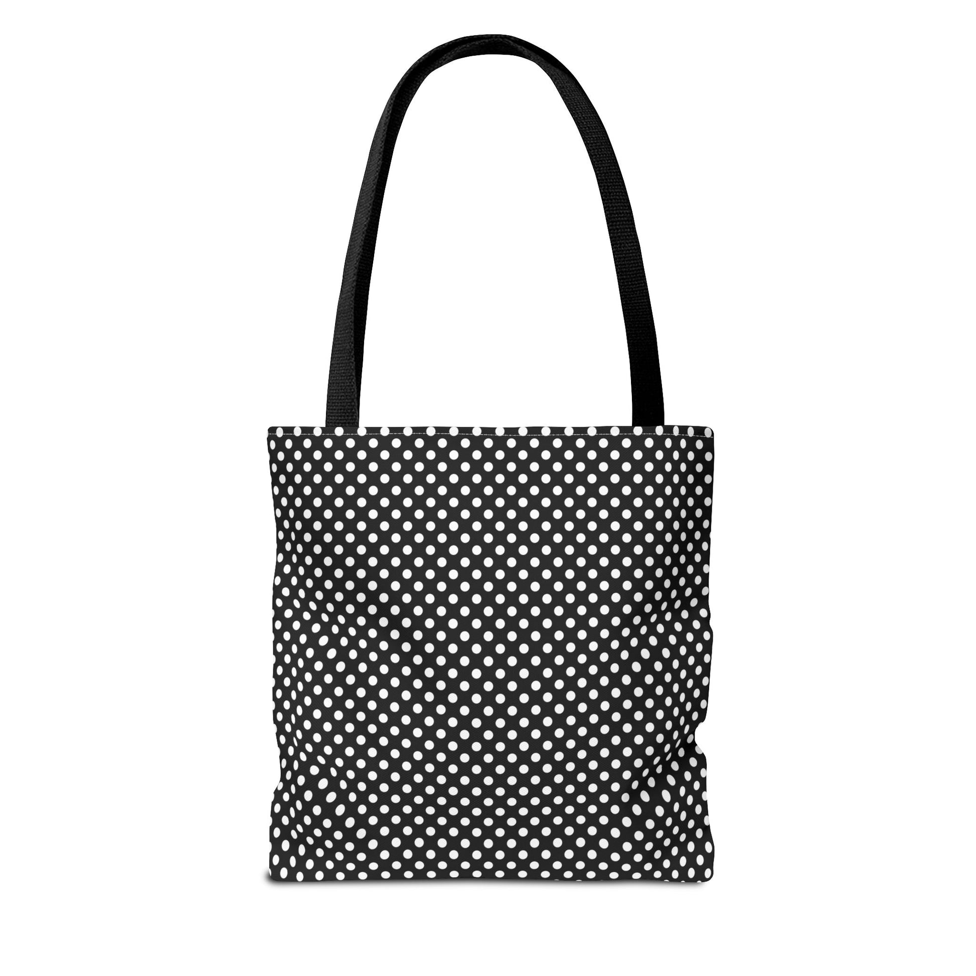 Classic Black and White Polka Dot Tote Bag - Versatile Canvas Bag for Shopping, Beach, Gym, Travel, Everyday Use, Eco-Friendly Bag - LOLA VEGAS ART