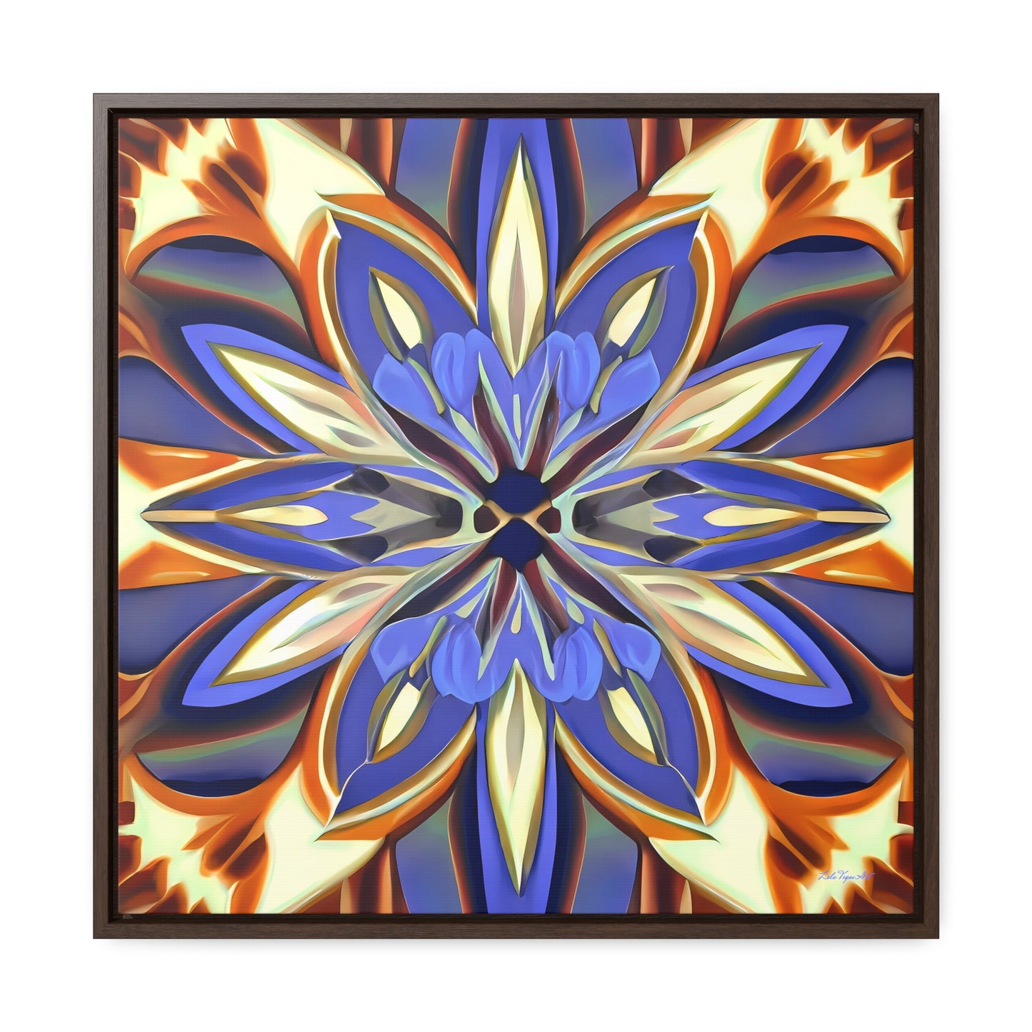 Canvas Wall Art, Abstract Floral Square Frame, Iris Purple Cream Brown Flowers, Home Decor, Gallery Prints, Floral Wall Decor, Room Decor,