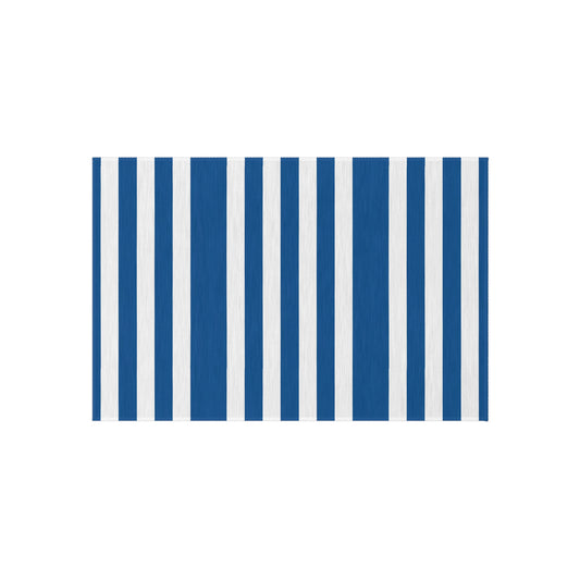 Nautical Blue Stripe Outdoor/Indoor Rug | Reversible Patio Mat
