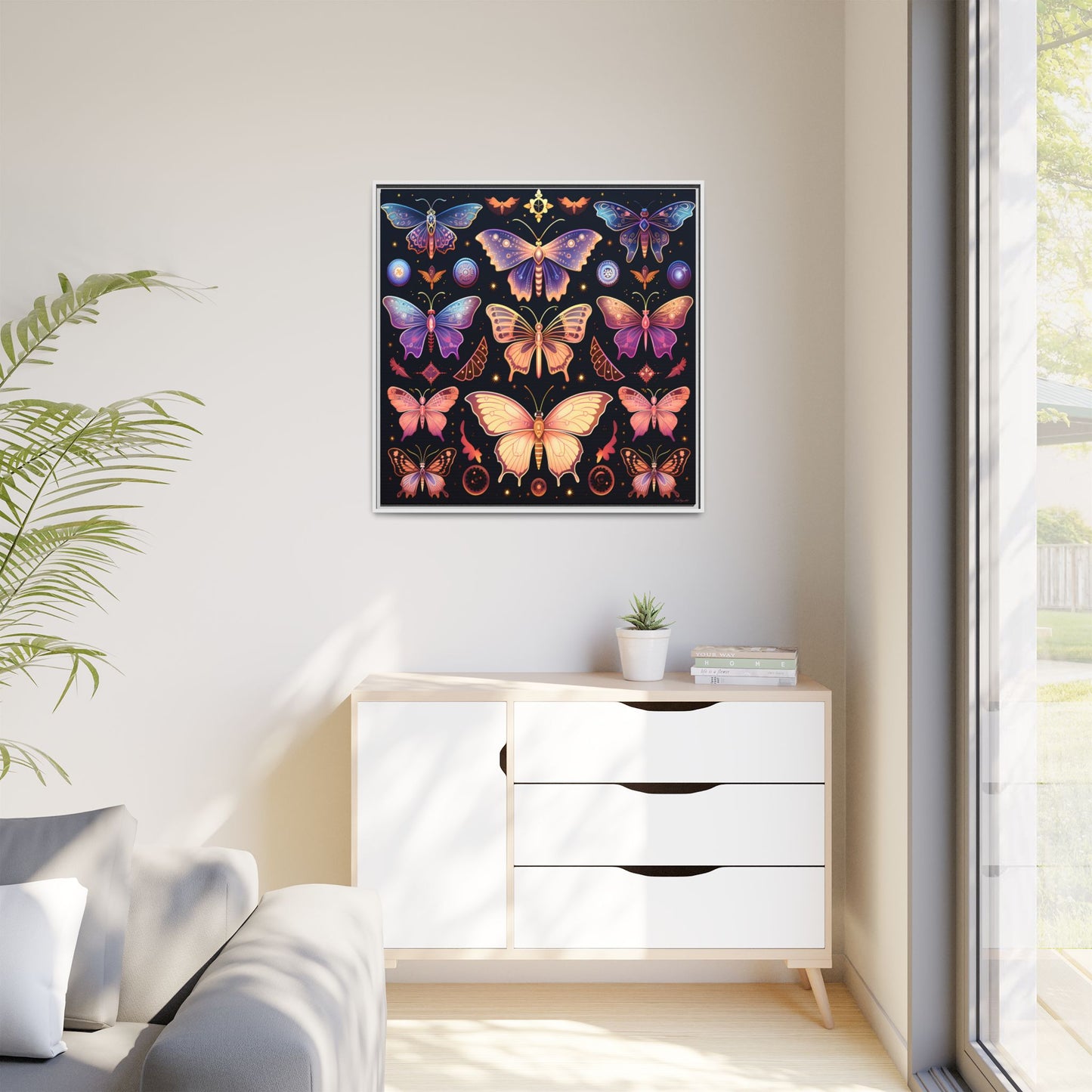 Colorful Butterfly Art Print, Framed Wall Decor, Butterfly Lover Gift, Nature Wall Art, Feminine Home Decor, Unique Birthday Gift - LOLA VEGAS ART