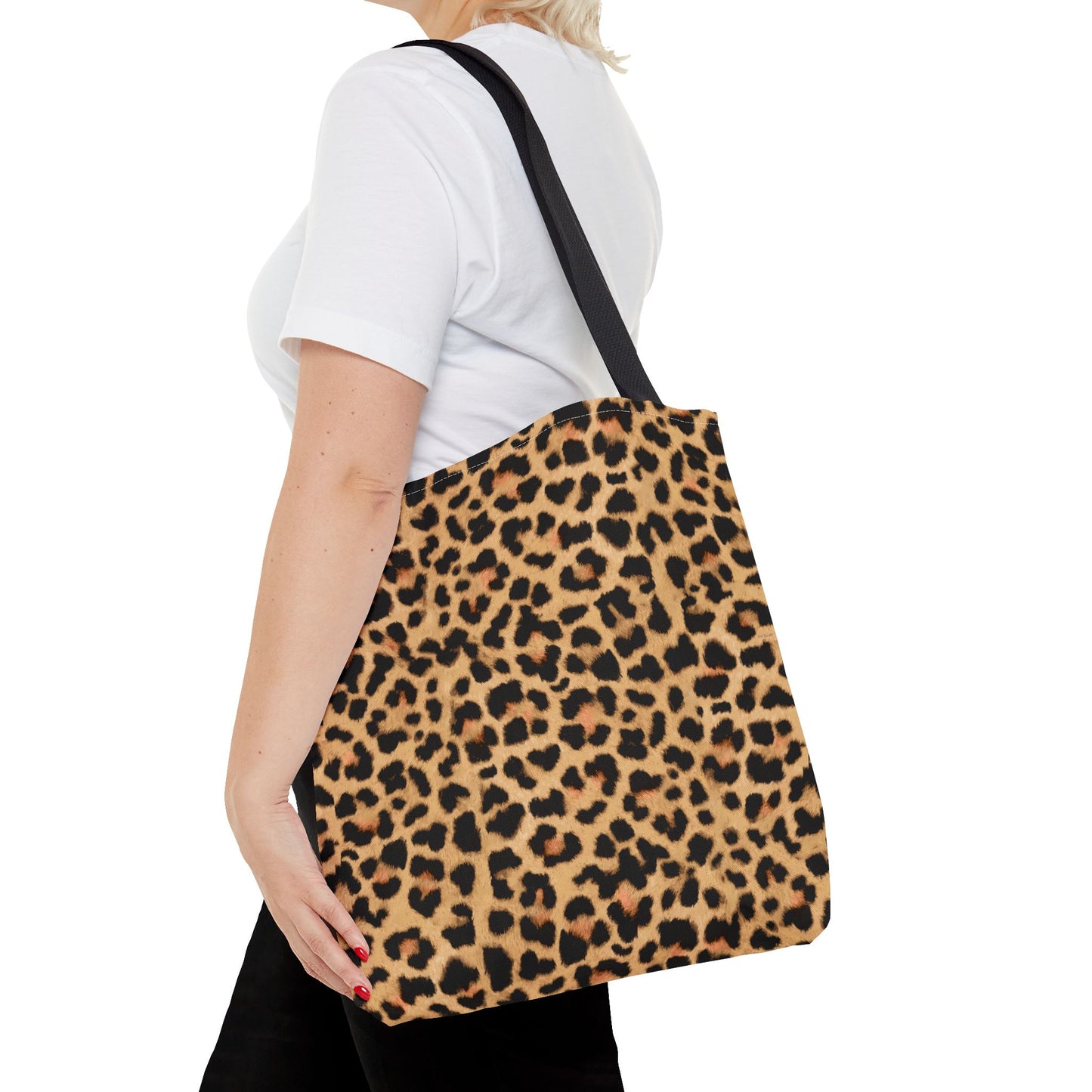 Leopard Print Tote Bag - Trendy and Chic Handbag in Three Sizes, Animal Print Shoulder Bag, Stylish Carryall, Black Handle Purse,