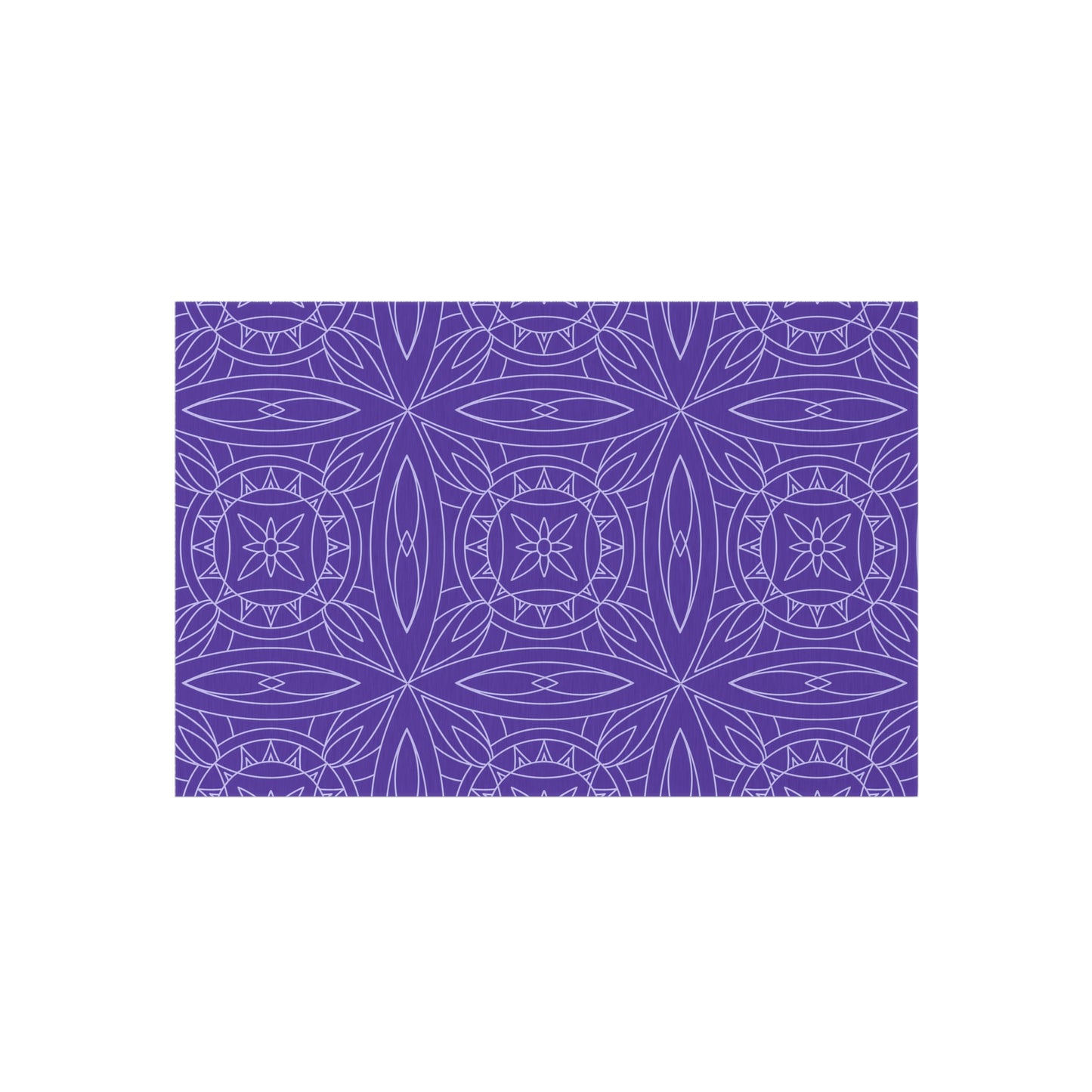 Geometric Floral Tile Indoor/Outdoor Rug | Purple Patio Mat