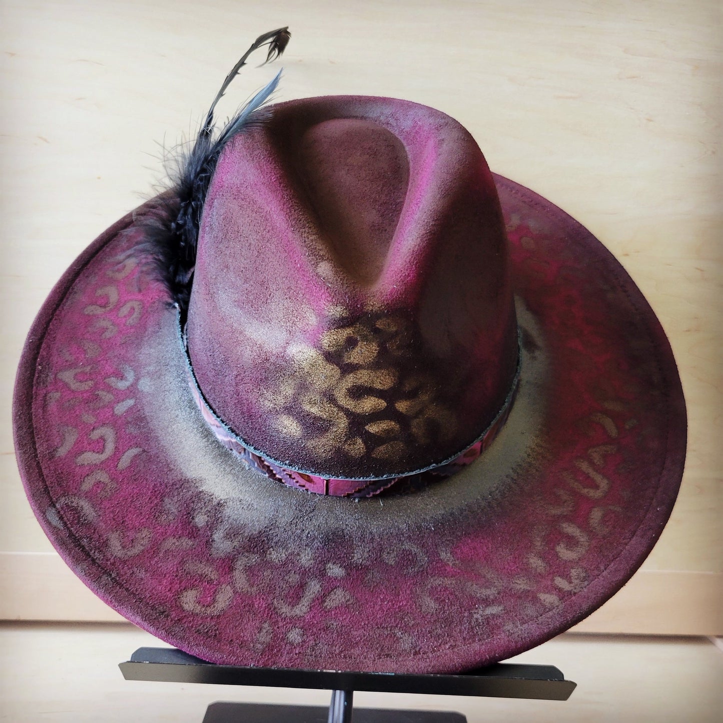 CUSTOM Hand-Painted Cowgirl Western Boho Hat A123