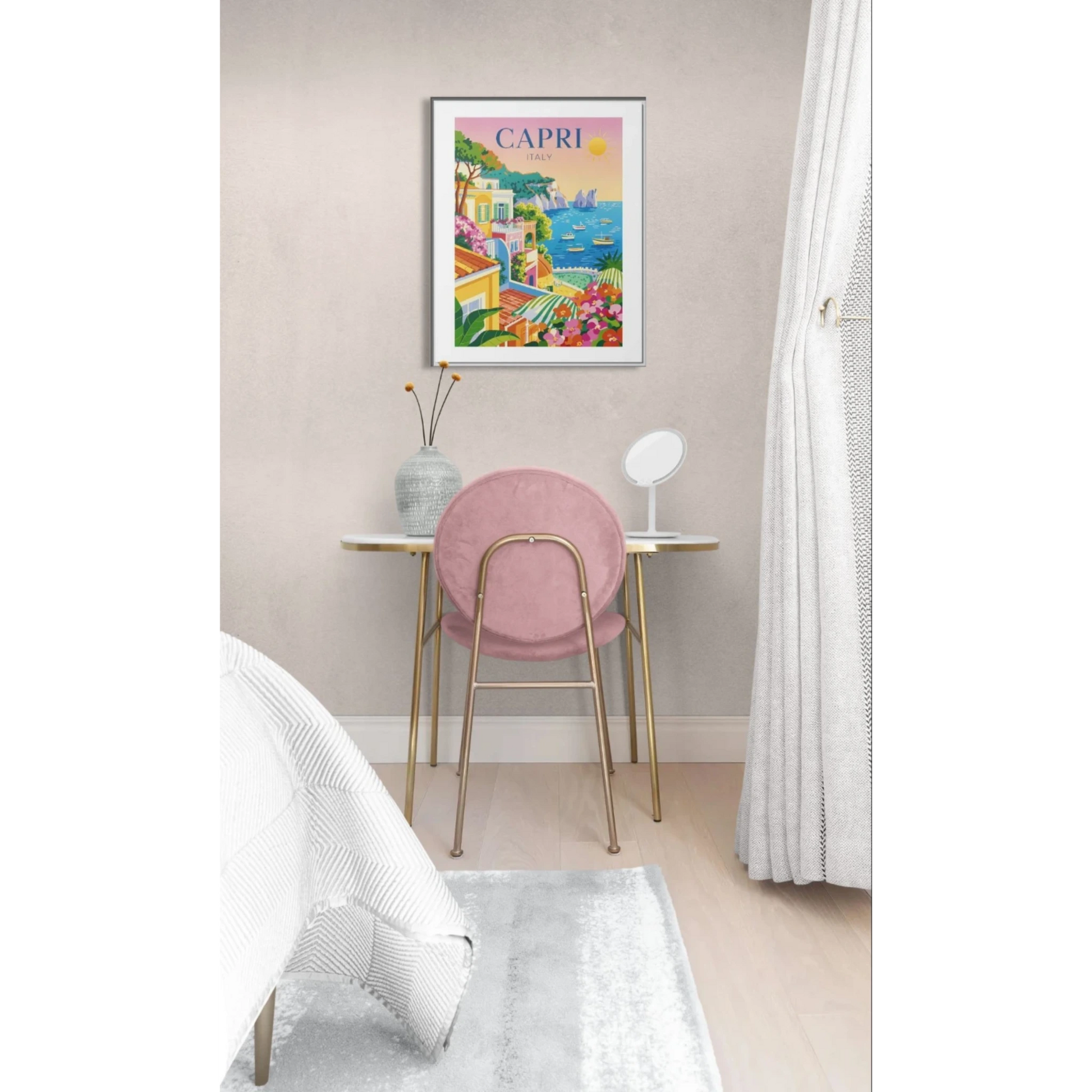 Framed Art Print, Italian Coastal Decor, Capri Wall Art, Mediterranean Vibe, Home Decoration, Travel Inspired Gift - LOLA VEGAS ART