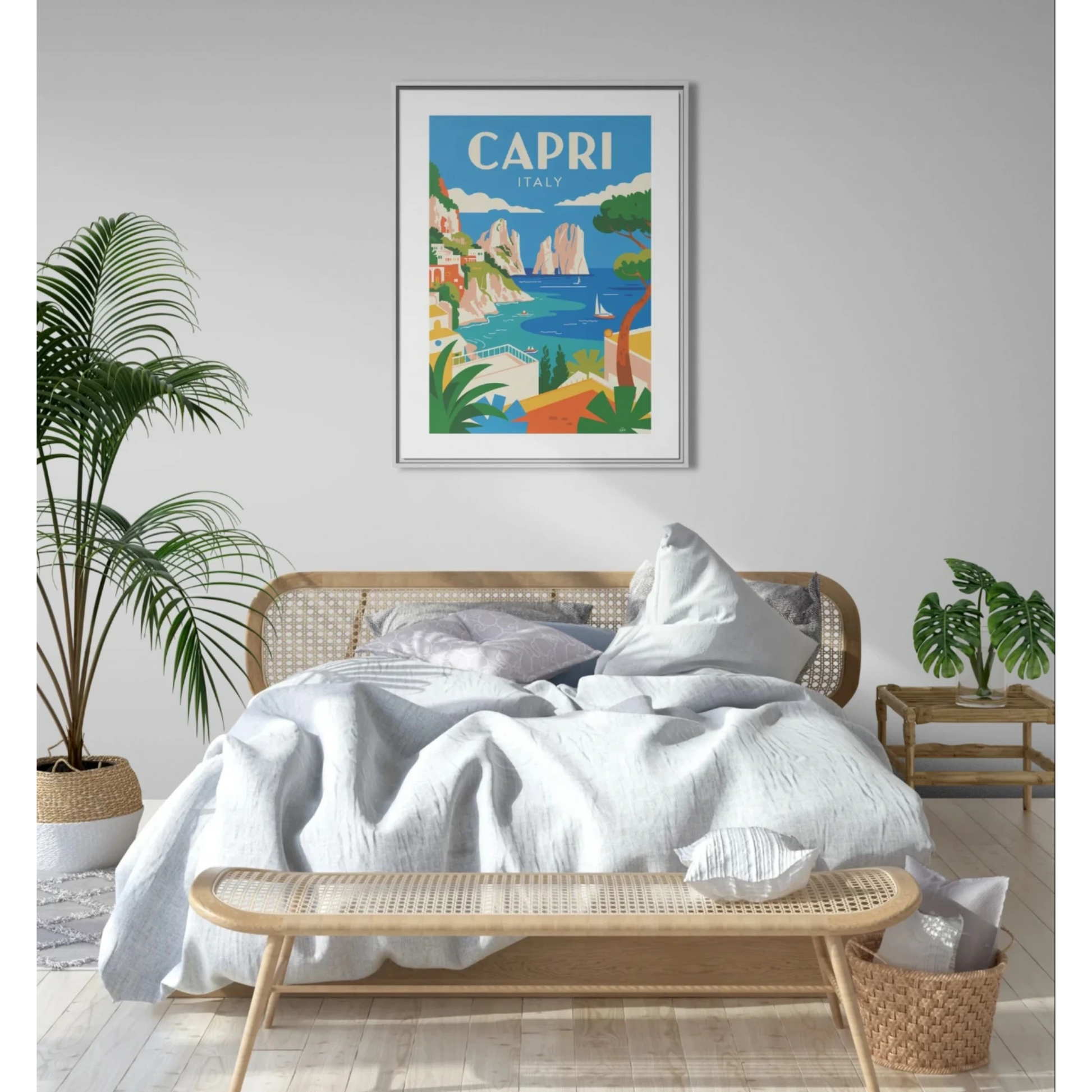 Capri Italy Framed Print, Vibrant Art, Home Decor, Travel Inspiration, Gift for Travelers, Wall Art for Office - LOLA VEGAS ART