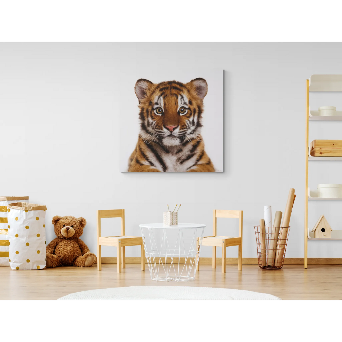 Canvas Print, Baby Tiger Fine Art Photography, Animal Lover Decor, Nursery Wall Art, Children's Room Decor, Matte Stretched Canvas