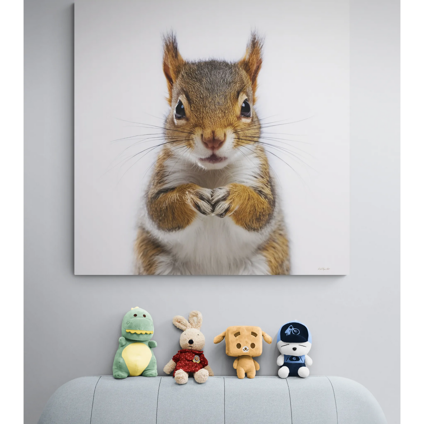 Canvas Print, Baby Squirrel Fine Art Photography on Matte Stretched Canvas, Animal Lover Decor, Children's Room Wall Art, Nursery