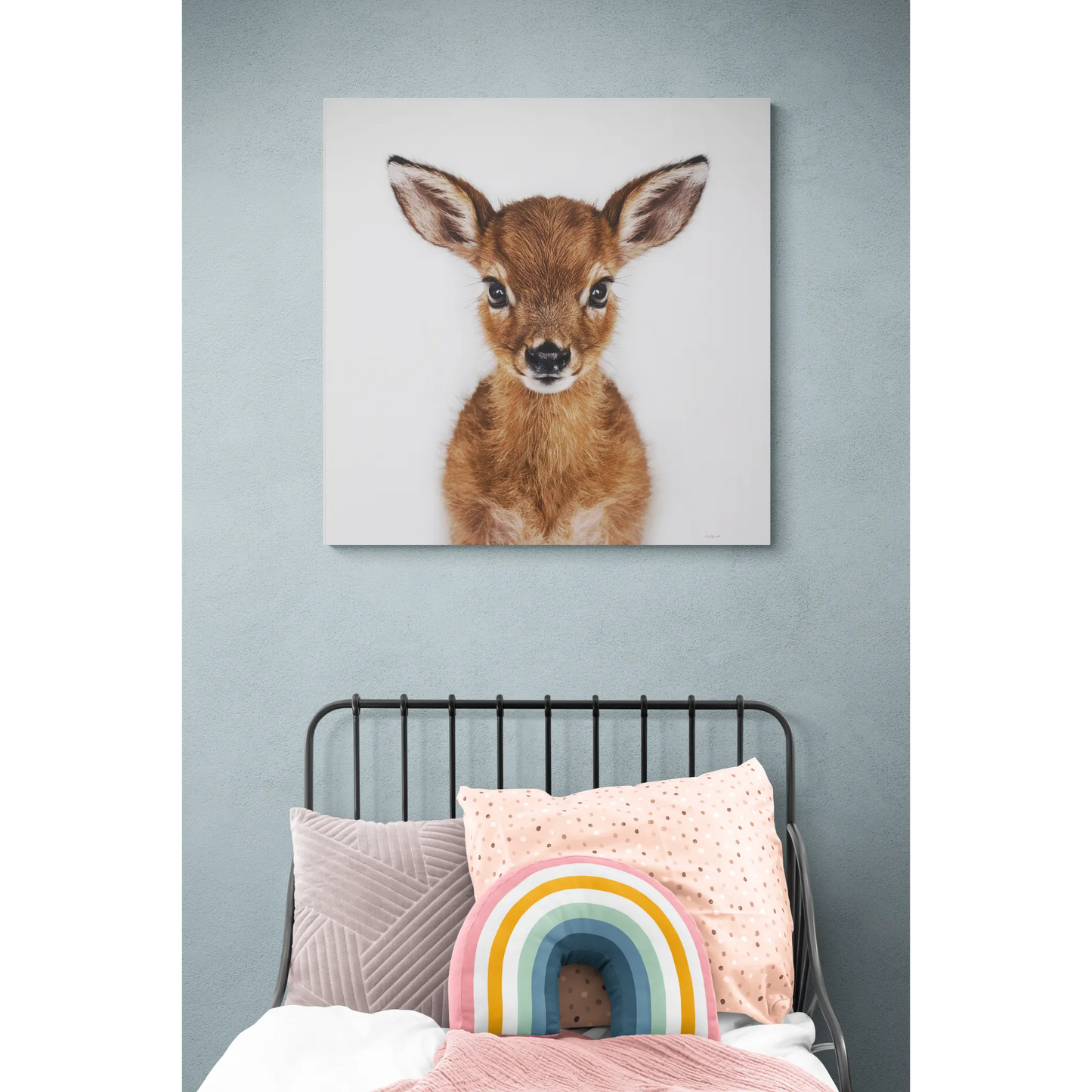 Canvas Wall Art, Baby Deer Photo, Animal Lover Decor, Children's Room, Matte Stretched Print