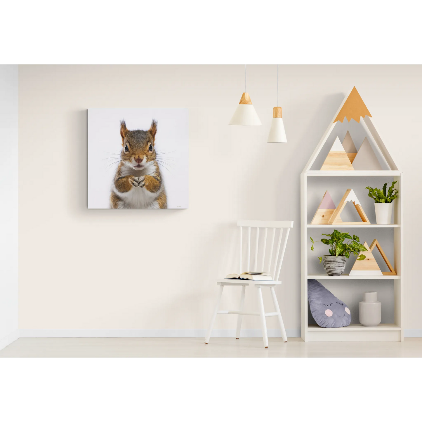 Canvas Print, Baby Squirrel Fine Art Photography on Matte Stretched Canvas, Animal Lover Decor, Children's Room Wall Art, Nursery