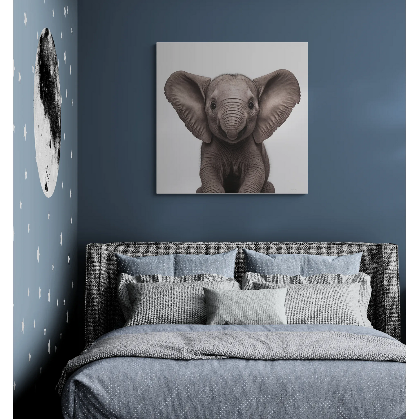 Canvas Print, Adorable Baby Elephant, Fine Art Photography Image, 1 25", Animal Lover Decor, Children's Room Wall Art, Nursery