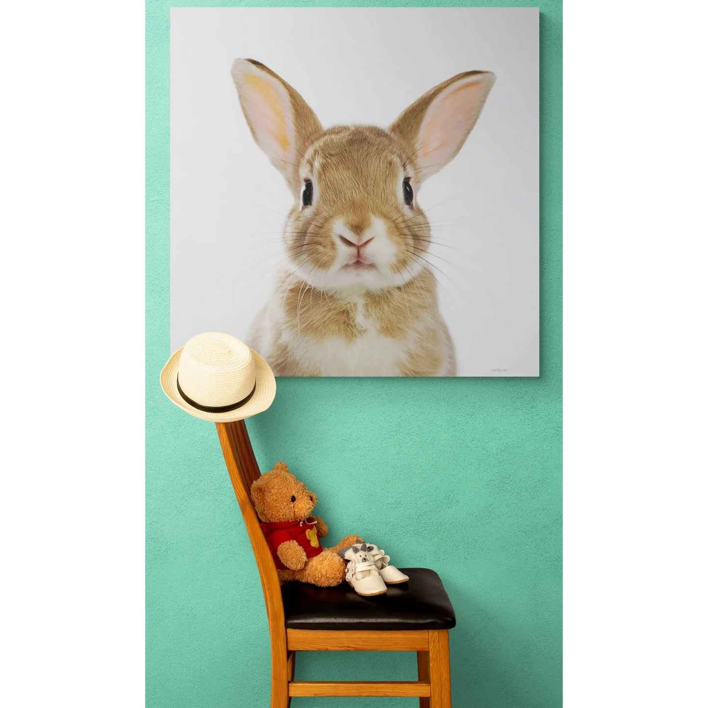 Canvas Print, Baby Bunny Fine Art Photography, Animal Lover Decor, Children's Room Wall Art, Matte Stretched Canvas, 1 25"