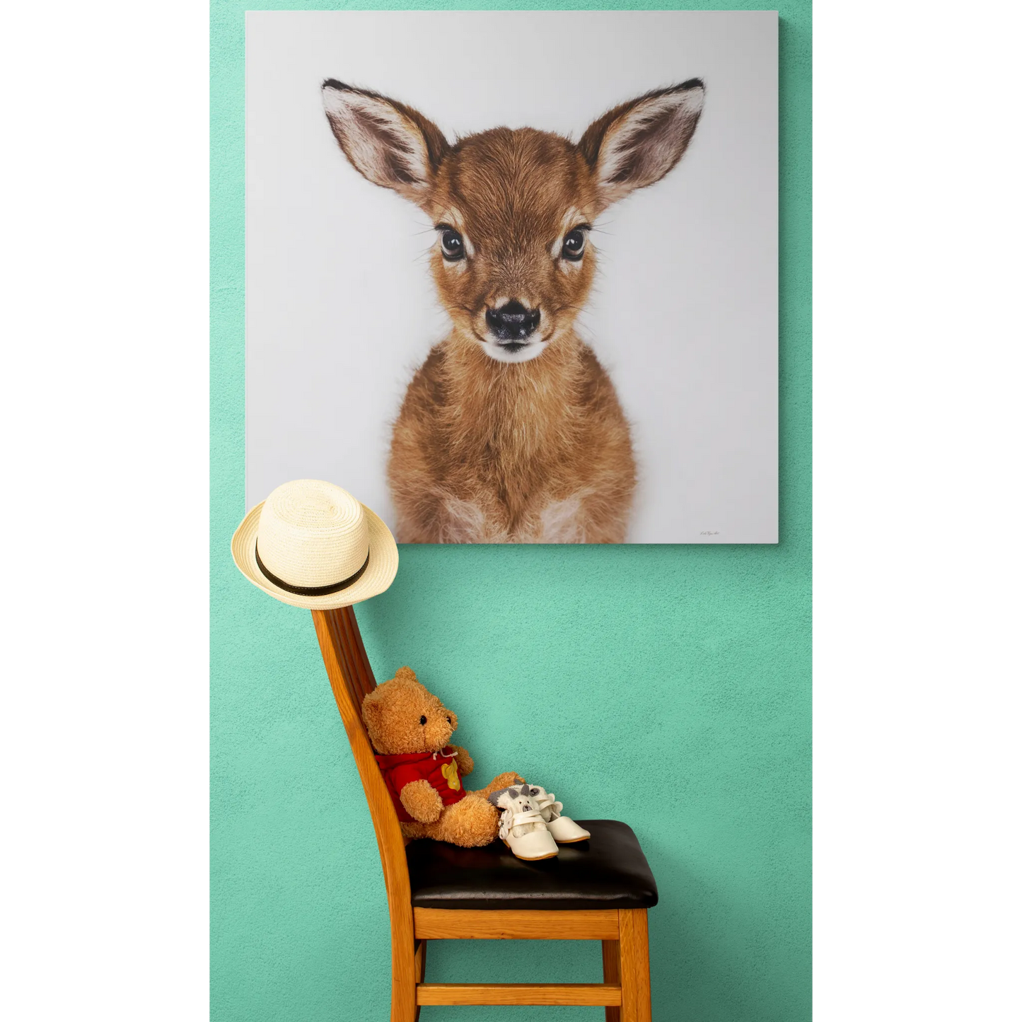 Canvas Wall Art, Baby Deer Photo, Animal Lover Decor, Children's Room, Matte Stretched Print