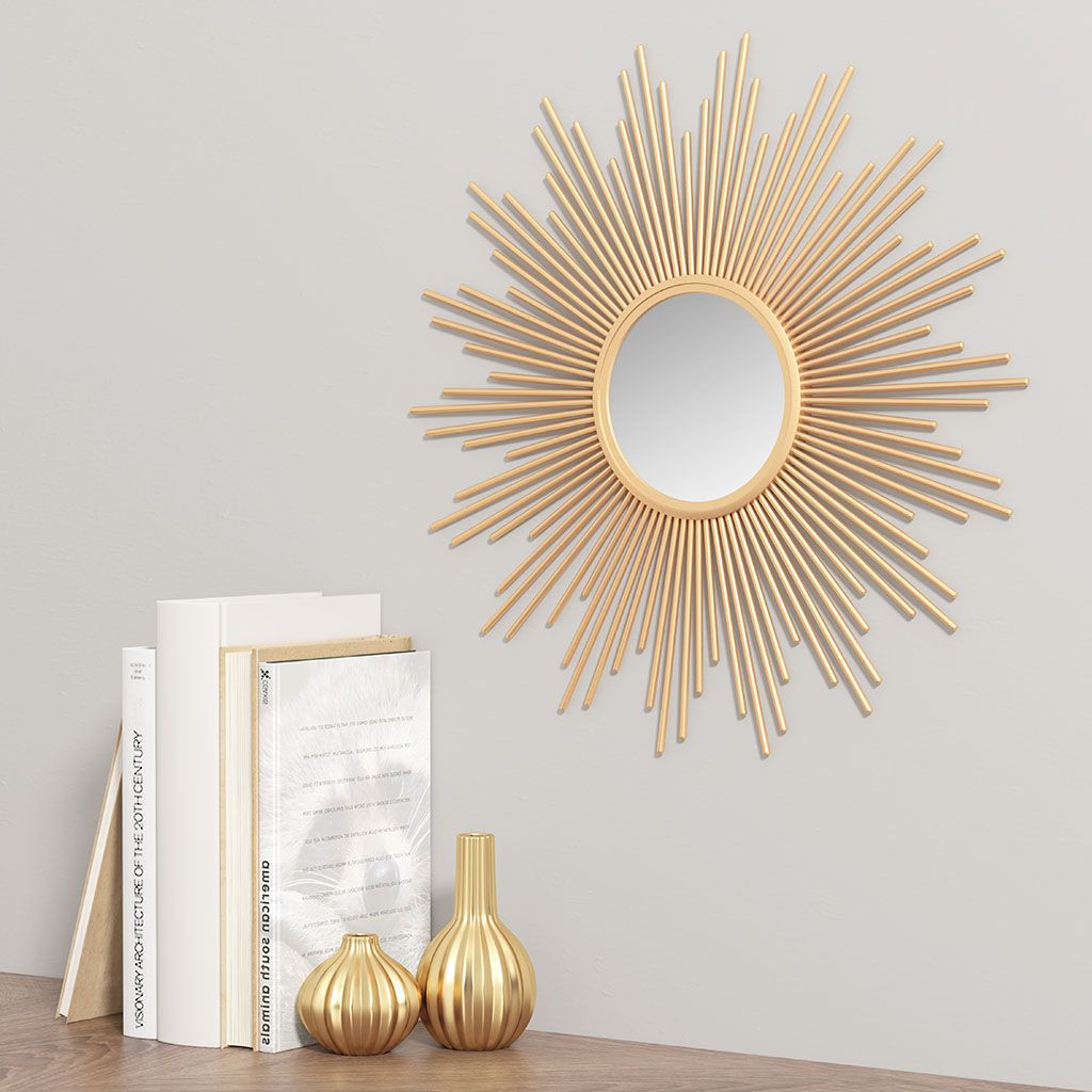 Sunburst Wall Decor Mirror 14.5"D - LOLA VEGAS ART