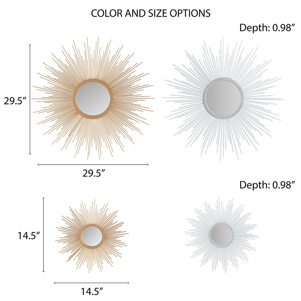 Sunburst Wall Decor Mirror 14.5"D - LOLA VEGAS ART