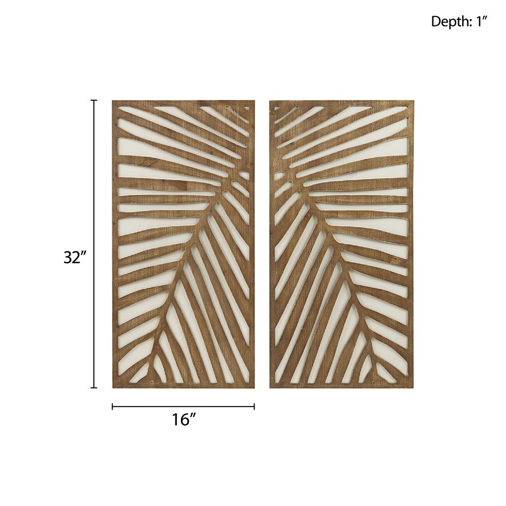 Two-tone 2-piece Wood Panel Wall Decor Set - LOLA VEGAS ART