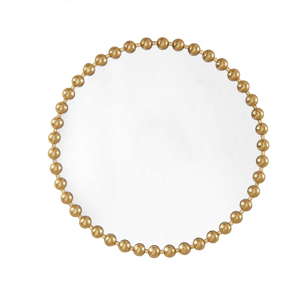 Beaded Round Wall Mirror 36"D - LOLA VEGAS ART