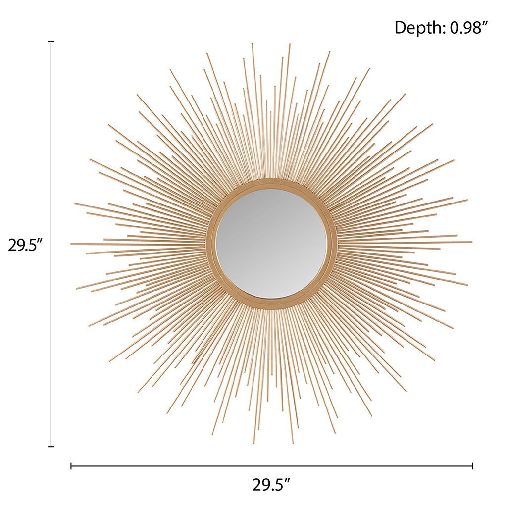 Sunburst Wall Decor Mirror 14.5"D - LOLA VEGAS ART