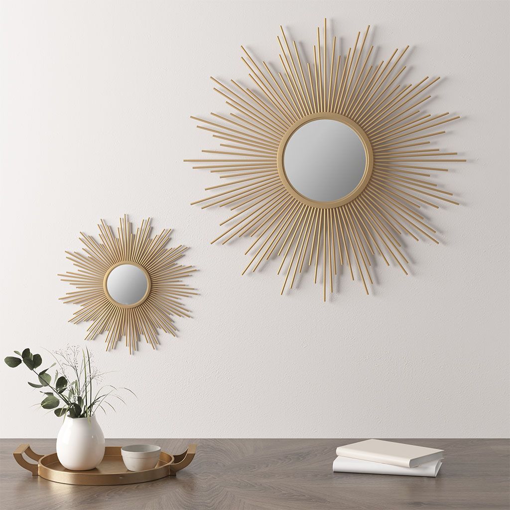 Sunburst Wall Decor Mirror 14.5"D - LOLA VEGAS ART