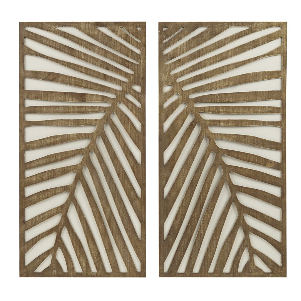 Two-tone 2-piece Wood Panel Wall Decor Set - LOLA VEGAS ART