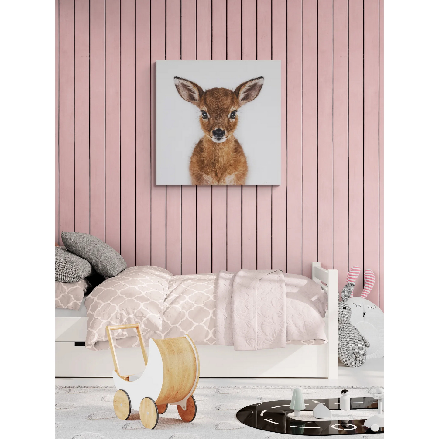 Canvas Wall Art, Baby Deer Photo, Animal Lover Decor, Children's Room, Matte Stretched Print