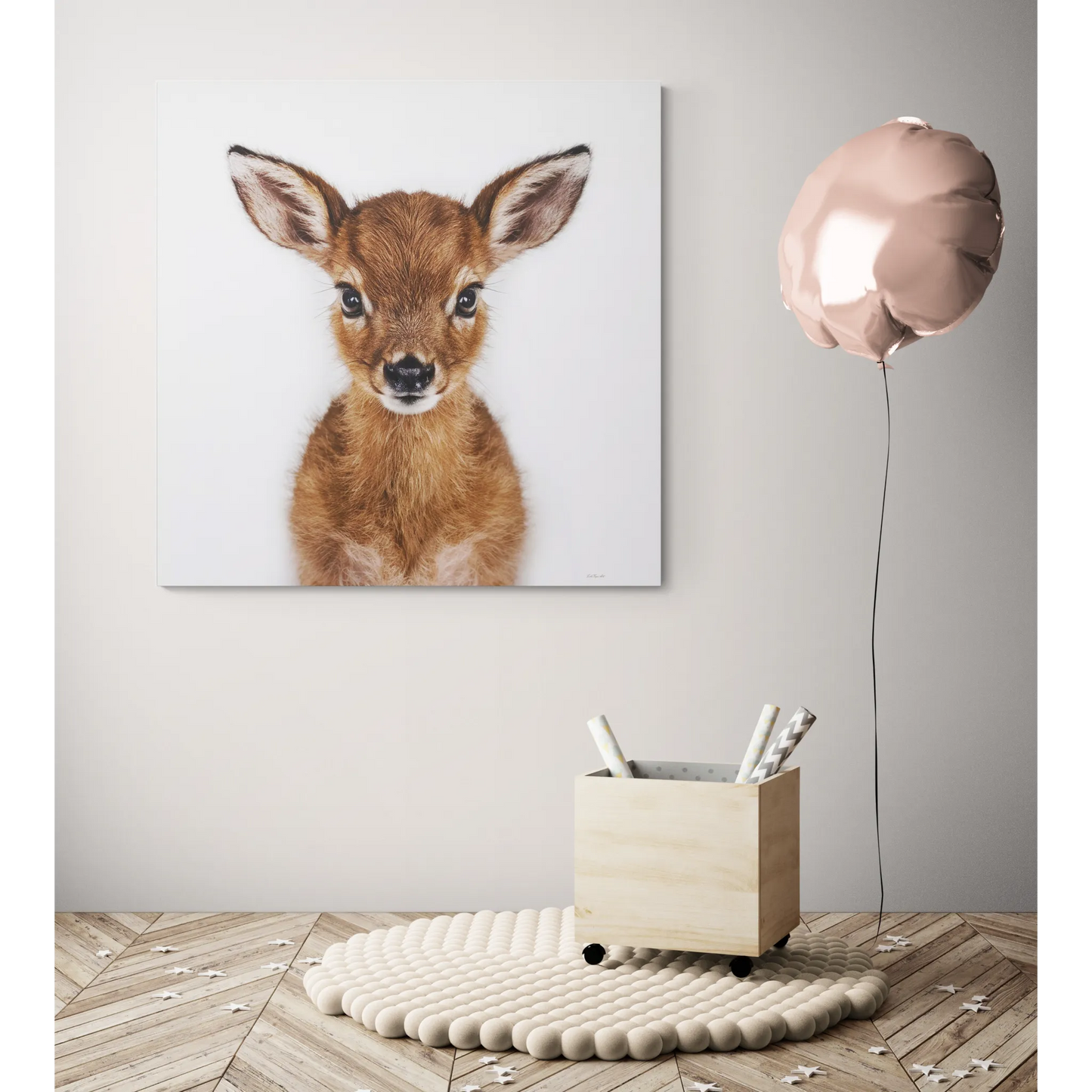 Canvas Wall Art, Baby Deer Photo, Animal Lover Decor, Children's Room, Matte Stretched Print