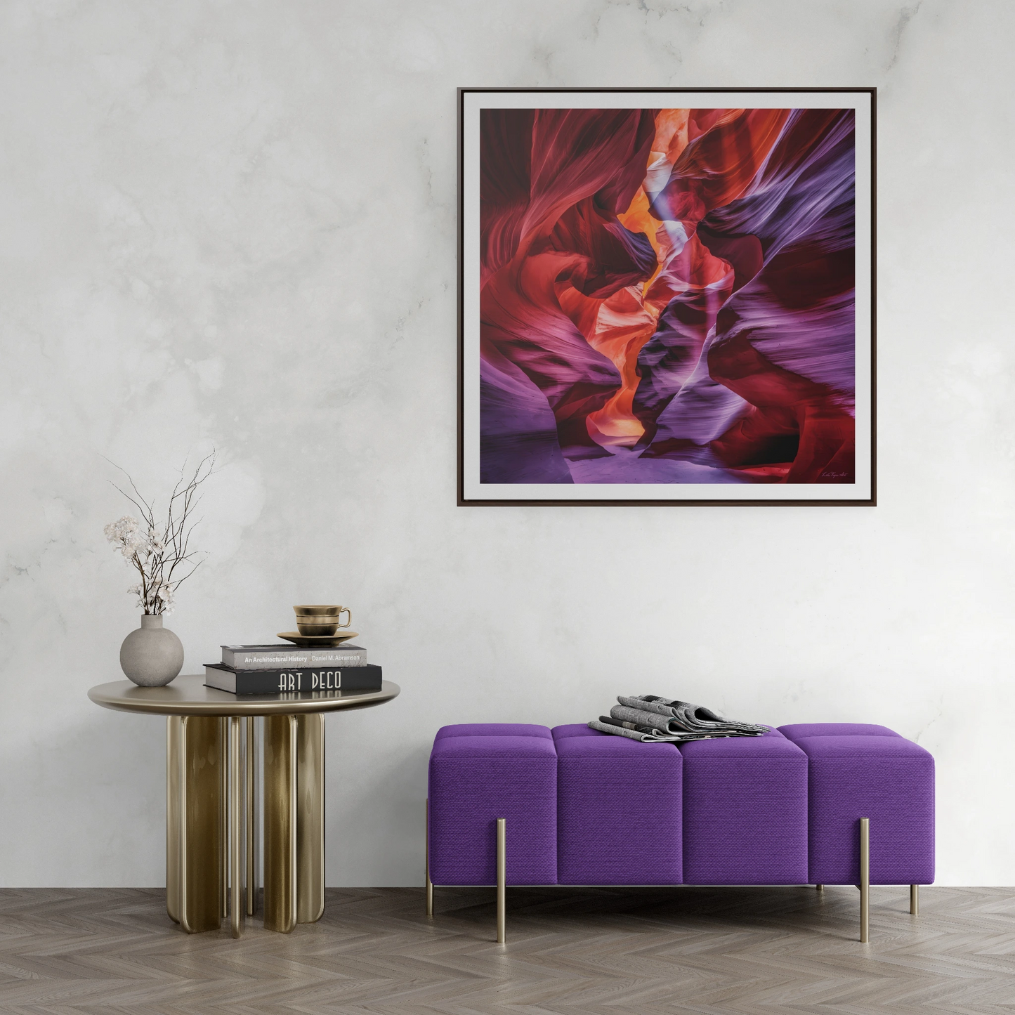 Antelope Canyon Square Frame Canvas, Southwest Navajo Wall Art, Arizona Desert Photography Decor, Gallery Canvas Wraps, Home Office Decor,