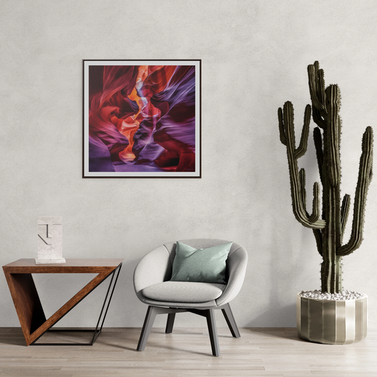 Antelope Canyon Square Frame Canvas, Southwest Navajo Wall Art, Arizona Desert Photography Decor, Gallery Canvas Wraps, Home Office Decor,