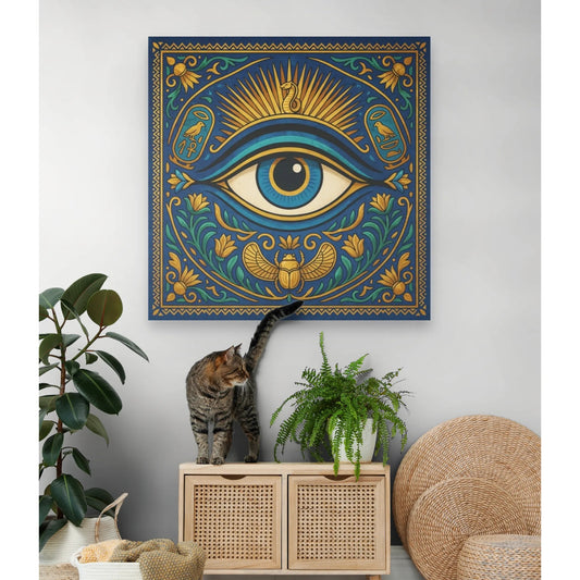 Eye of Horus Illustration Matte Canvas Egyptian Wall Art