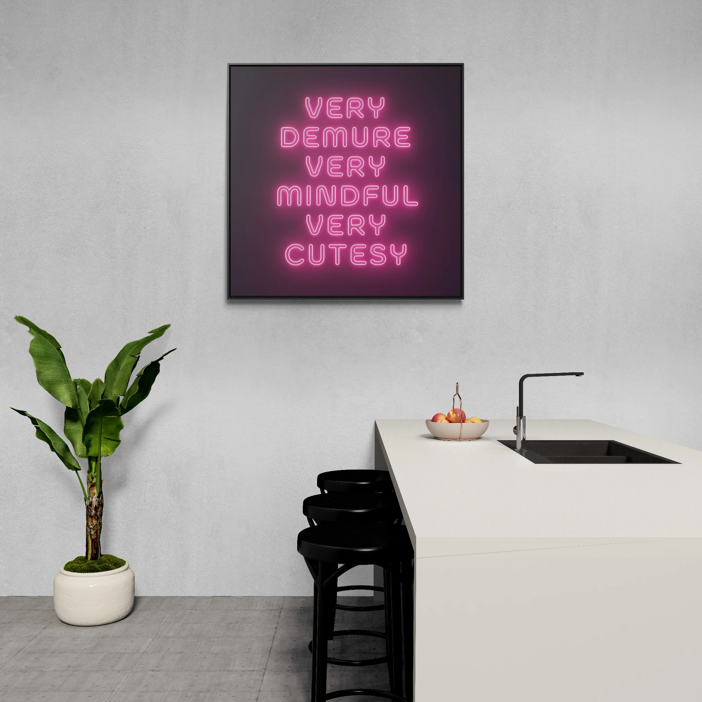 Trendy Quote Square Frame Canvas Wall Art for Fashionistas, Very Demure Very Mindful Very Cutesy, Fun Decor, Gallery Canvas Wraps, Home