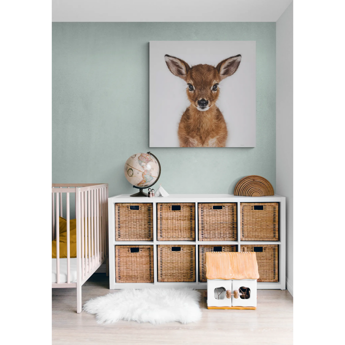 Canvas Wall Art, Baby Deer Photo, Animal Lover Decor, Children's Room, Matte Stretched Print