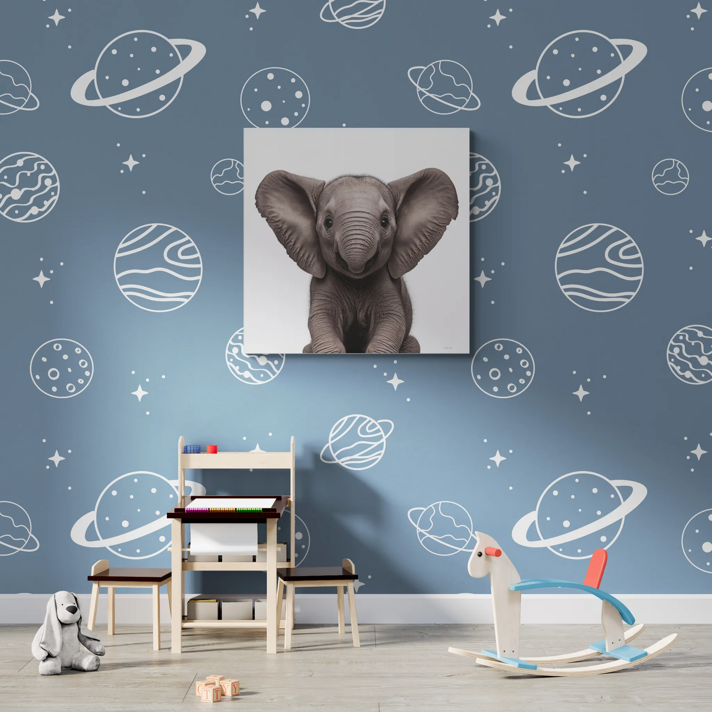 Canvas Print, Adorable Baby Elephant, Fine Art Photography Image, 1 25", Animal Lover Decor, Children's Room Wall Art, Nursery